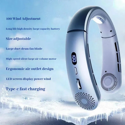 Frescly ventilador de cuello blanco bladeless con pantalla LED