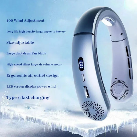 Frescly ventilador de cuello blanco bladeless con pantalla LED